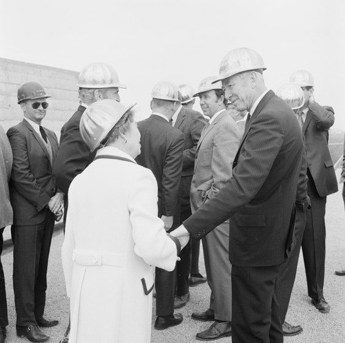 Group at Library topping off ceremony, UC San Diego