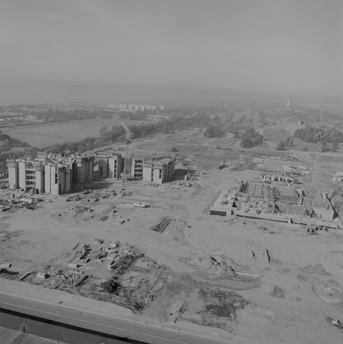 Aerial view of Muir College campus construction, UC San Diego