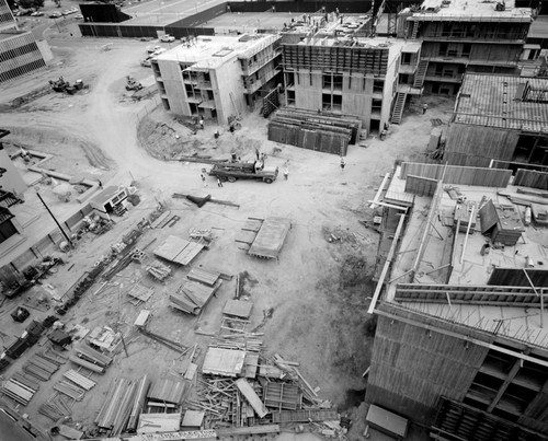 Aerial view of Muir College campus construction, UC San Diego