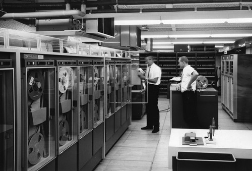 Staff working with computers, Scripps Institution of Oceanography