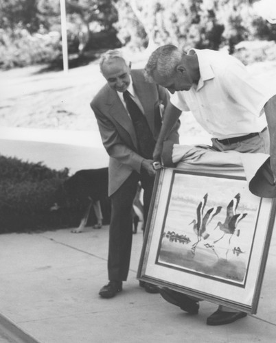 James L. Faughn and Jeffrey Dean Frautschy (left) celebrating Faughn's retirement