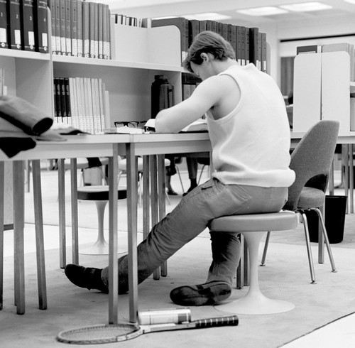 Student studying, Galbraith Hall, UC San Diego