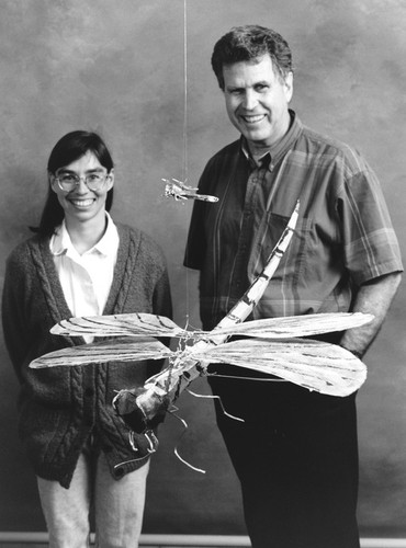 Jeffrey B. Graham and unidentified woman with insect models