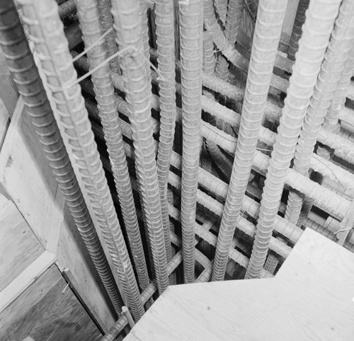 Rebar in Geisel Library construction, UC San Diego