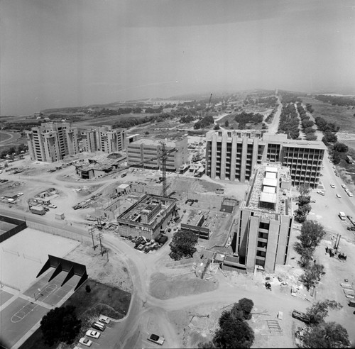 Aerial view of Muir College campus construction, UC San Diego