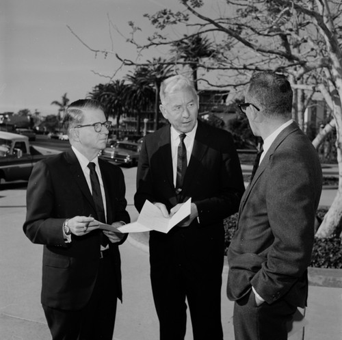 Charles J. Hitch, John S. Galbraith, and William A. Nierenberg at a reception following The Ocean 1968 - A New World Symposium