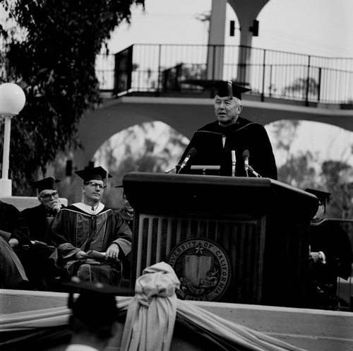 John S. Galbraith speaking at his installation as UC San Diego chancellor