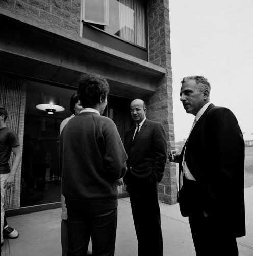 Clark Kerr (left) and Edward Goldberg (right) at installation of John S. Galbraith as Chancellor, UC San Diego