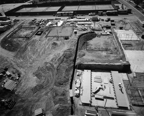 Aerial view of construction at Muir College, UC San Diego