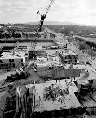 Aerial view of construction at Muir College, UC San Diego