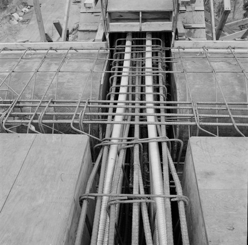 Rebar in Geisel Library construction, UC San Diego