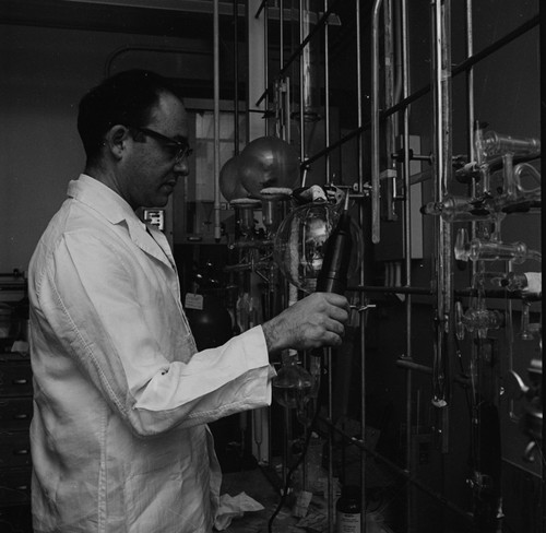 Stanley Miller in his laboratory, UC San Diego