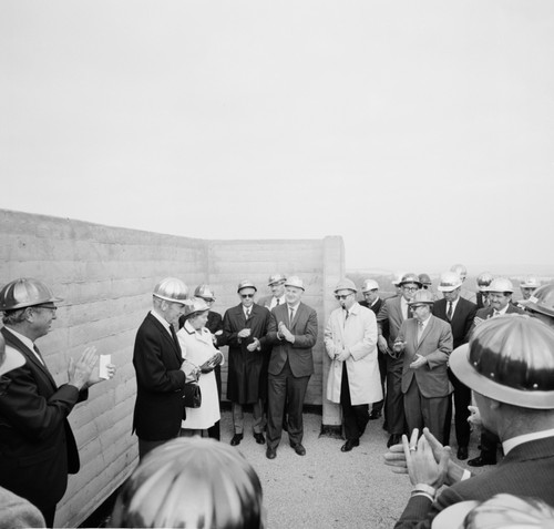 Group at Library topping off ceremony, UC San Diego