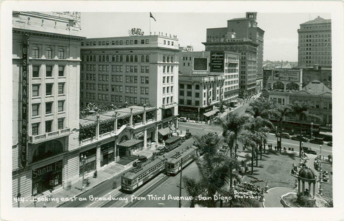 Looking East on Broadway from Third Avenue, San Diego