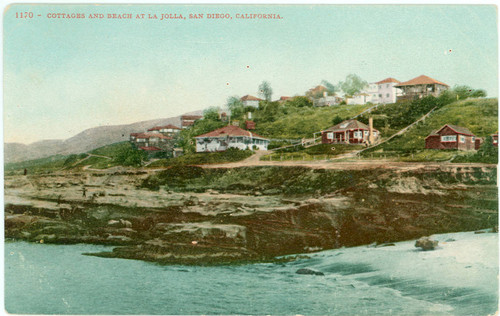 Cottages and Beach at La Jolla, California