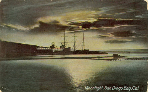 Moonlight, San Diego Bay, Cal