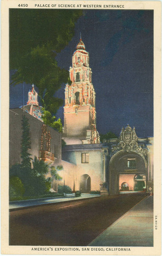 Palace of Science at Western Entrance, America's Exposition, San Diego, California