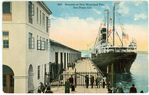 Steamer at New Municipal Pier, San Diego, Cal
