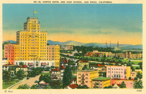 El Cortez Hotel and High School, San Diego, California