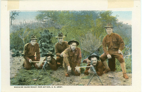 Machine Guns Ready for Action, U.S. Army