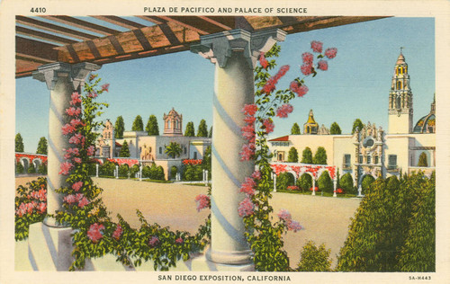 Plaza de Pacifico and Palace of Science, San Diego Exposition, California