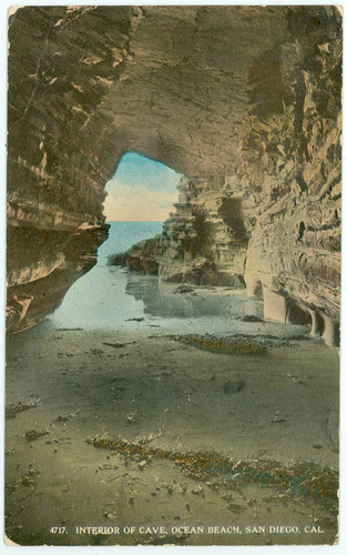 Interior of Cave, Ocean Beach, San Diego, California