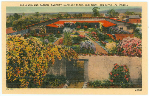 Patio and Garden. Ramona's Marriage Place, Old Town, San Diego, California