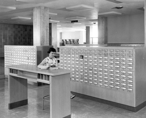 Card Catalog, Central Library Building, San Diego Public Library, 1954