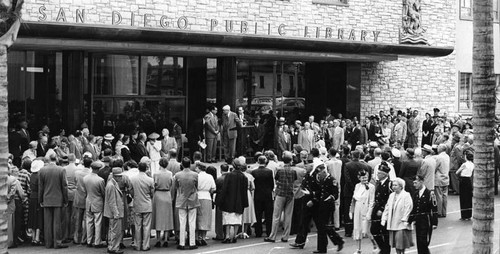 Dedication ceremony, Central Library Building, San Diego Public Library, June 27, 1954