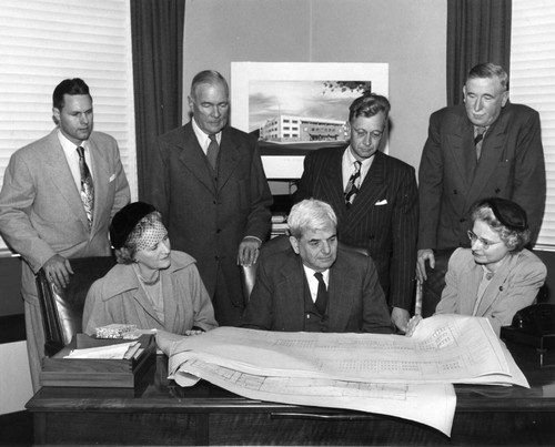 Meeting of the planners, Central Library Building, San Diego Public Library, ca. 1951