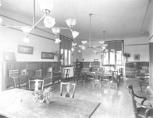 Reference Room, Carnegie Library Building, San Diego Public Library, early 1900s