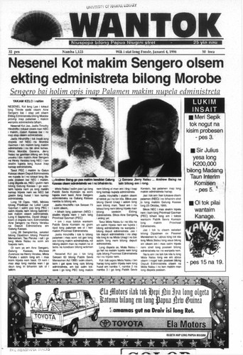 Wantok Niuspepa--Issue No. 1123 (January 04, 1996)