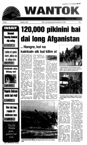 Wantok Niuspepa--Issue No. 1430 (November 22, 2001)