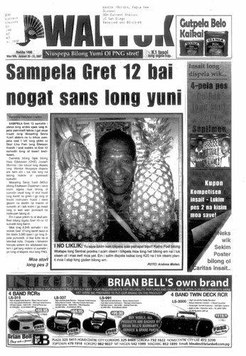Wantok Niuspepa--Issue No. 1696 (January 25, 2007)