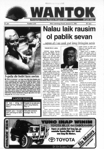 Wantok Niuspepa--Issue No. 1124 (January 11, 1996)