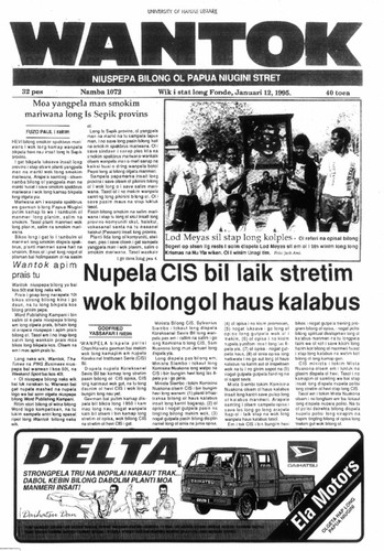 Wantok Niuspepa--Issue No. 1072 (January 12, 1995)