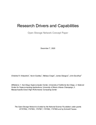 Open Storage Network Concept Paper: Research Drivers and Capabilities