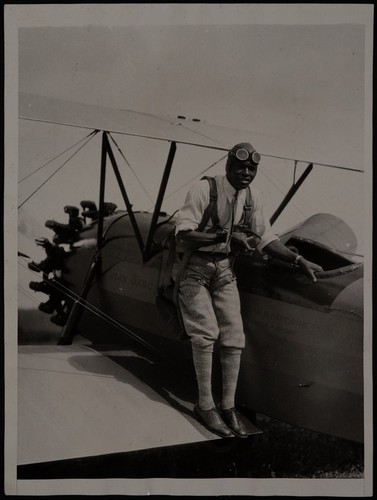 [Photograph of Edward Washington Smith after parachute jump]