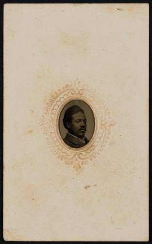 [Gem tintype of an African American man with goatee]