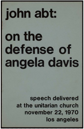 On the defense of Angela Davis : speech delivered at the Unitarian Church November 22, 1970, Los Angeles