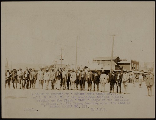 A group of members of the Golden West Lodge No. 86, of I.B.P.O.E. of the world, Los Angeles, Calif