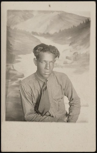 African American teen wearing a Boy Scout uniform