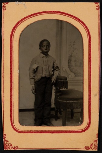 Tintype photograph of an African American boy