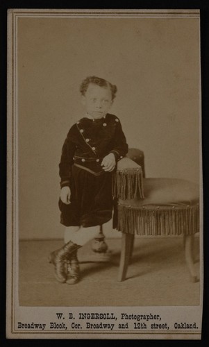 Studio portrait of an African American boy