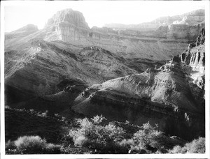 View from the north side of Bass's Ferry landing, looking southwest, on the trail to Shinamo, Grand Canyon, ca.1900-1930