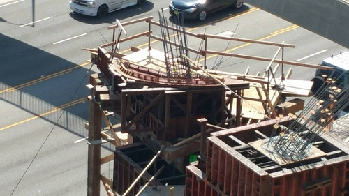 Construction of the Idaho Trail pedestrian overcrossing, May 27, 2016