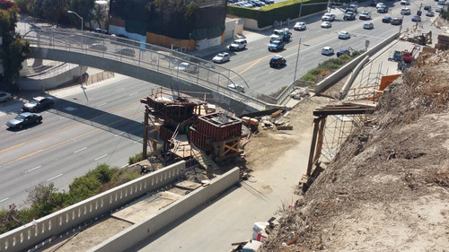 Construction of the Idaho Trail pedestrian overcrossing, May 27, 2016