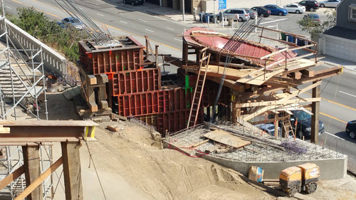 Construction of the Idaho Trail pedestrian overcrossing, May 27, 2016