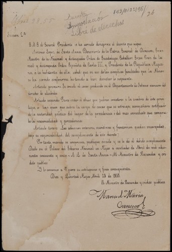 Varios bandos impresos del siglo 19; documentos de 1923 sobre el Teatro Edén en Mexicali