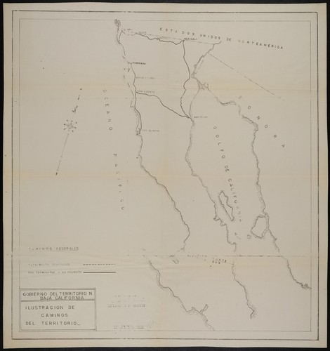 Ilustracion de caminos del territorio / Gobierno del Territorio N. Baja California